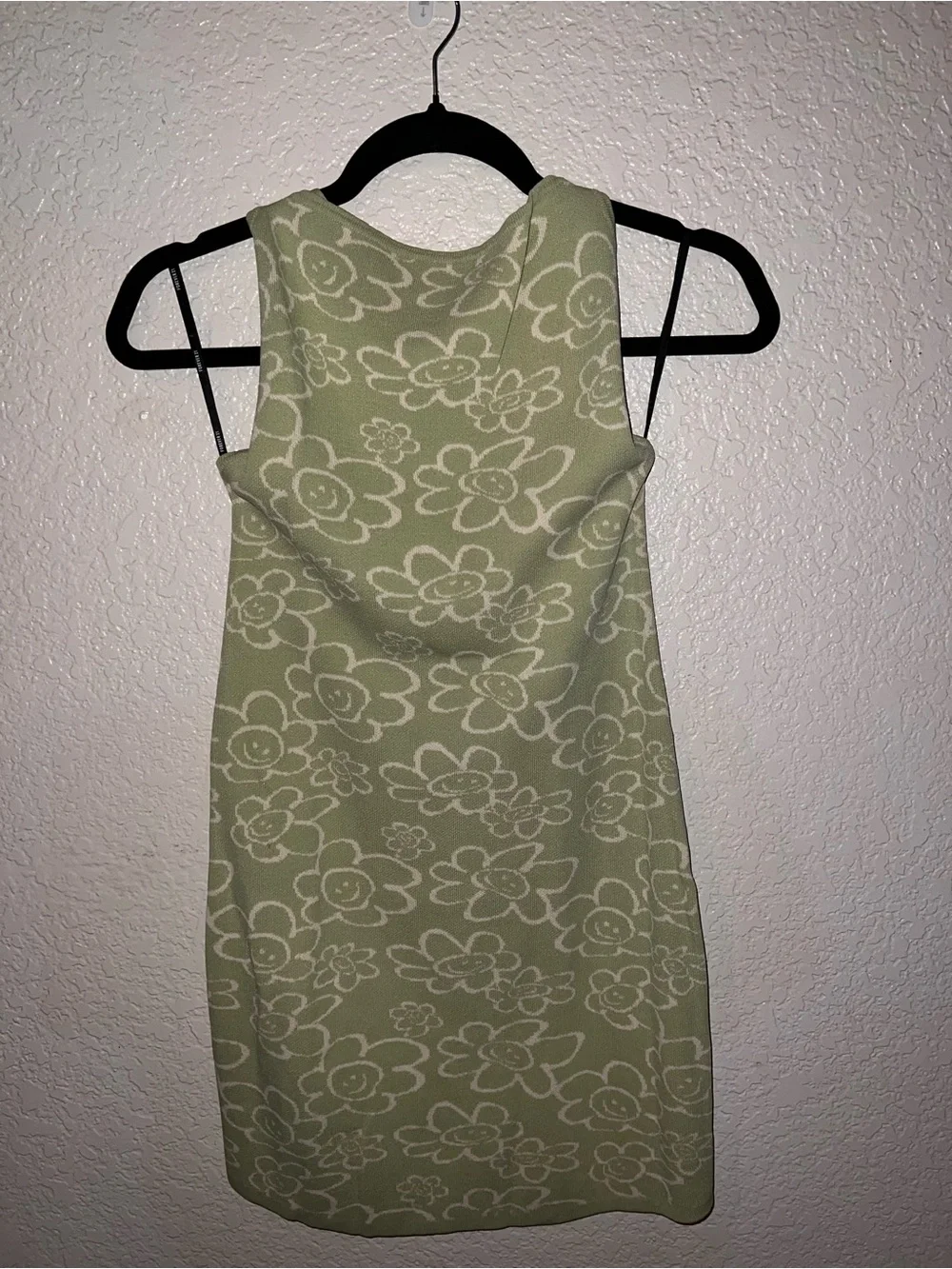NWT Forever 21 Green Floral Knit Mini Dress - Picture 1 of 4